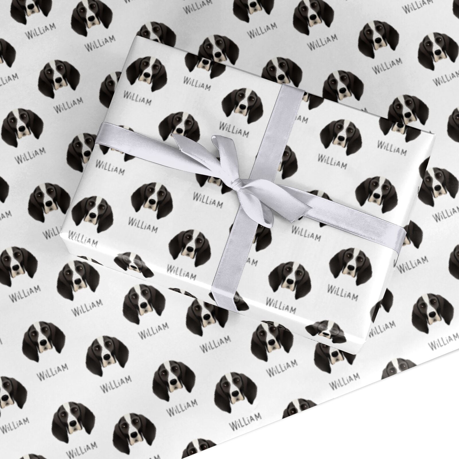 English Coonhound Icon with Name Custom Wrapping Paper