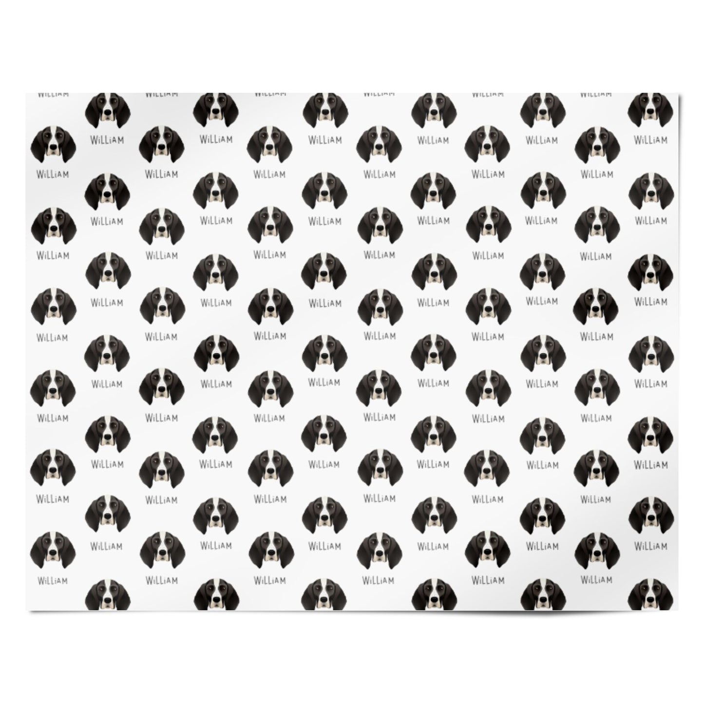 English Coonhound Icon with Name Personalised Wrapping Paper Alternative