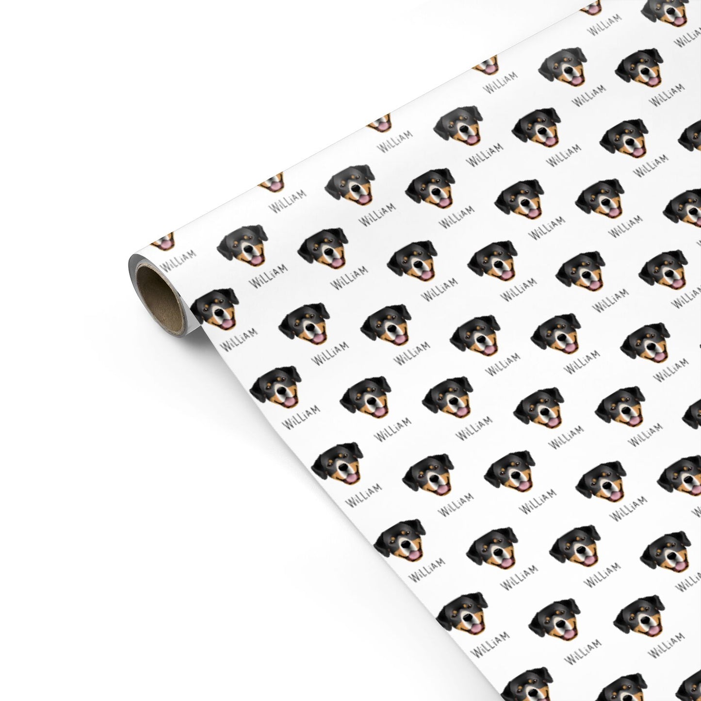 Entlebucher Mountain Dog Icon with Name Personalised Gift Wrap