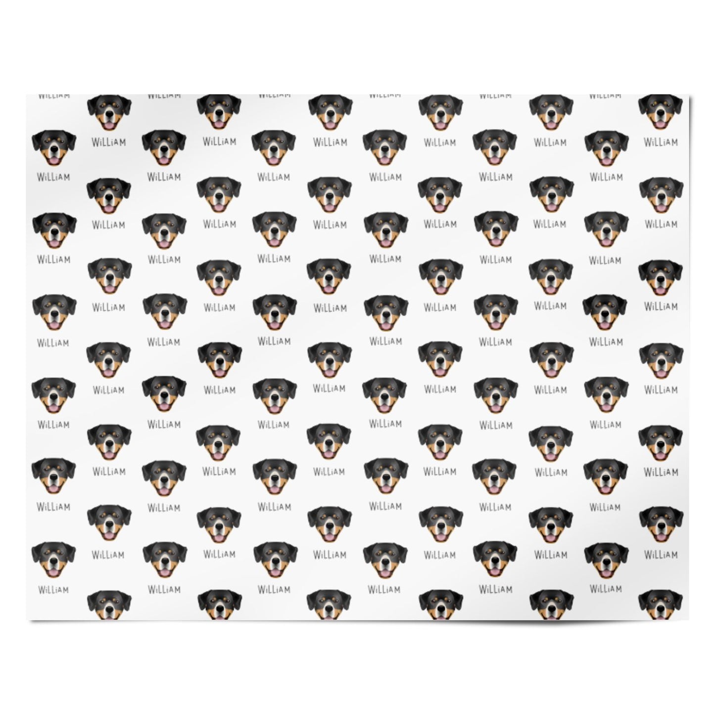 Entlebucher Mountain Dog Icon with Name Personalised Wrapping Paper Alternative