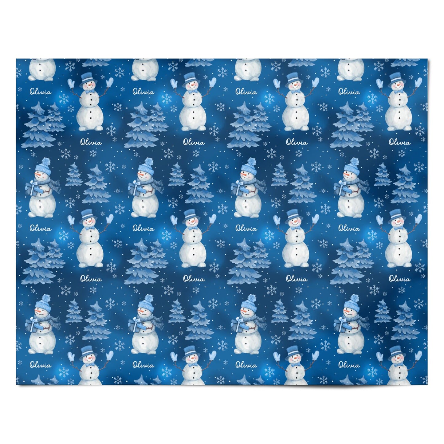 Festive Personalised Snowman Personalised Wrapping Paper Alternative