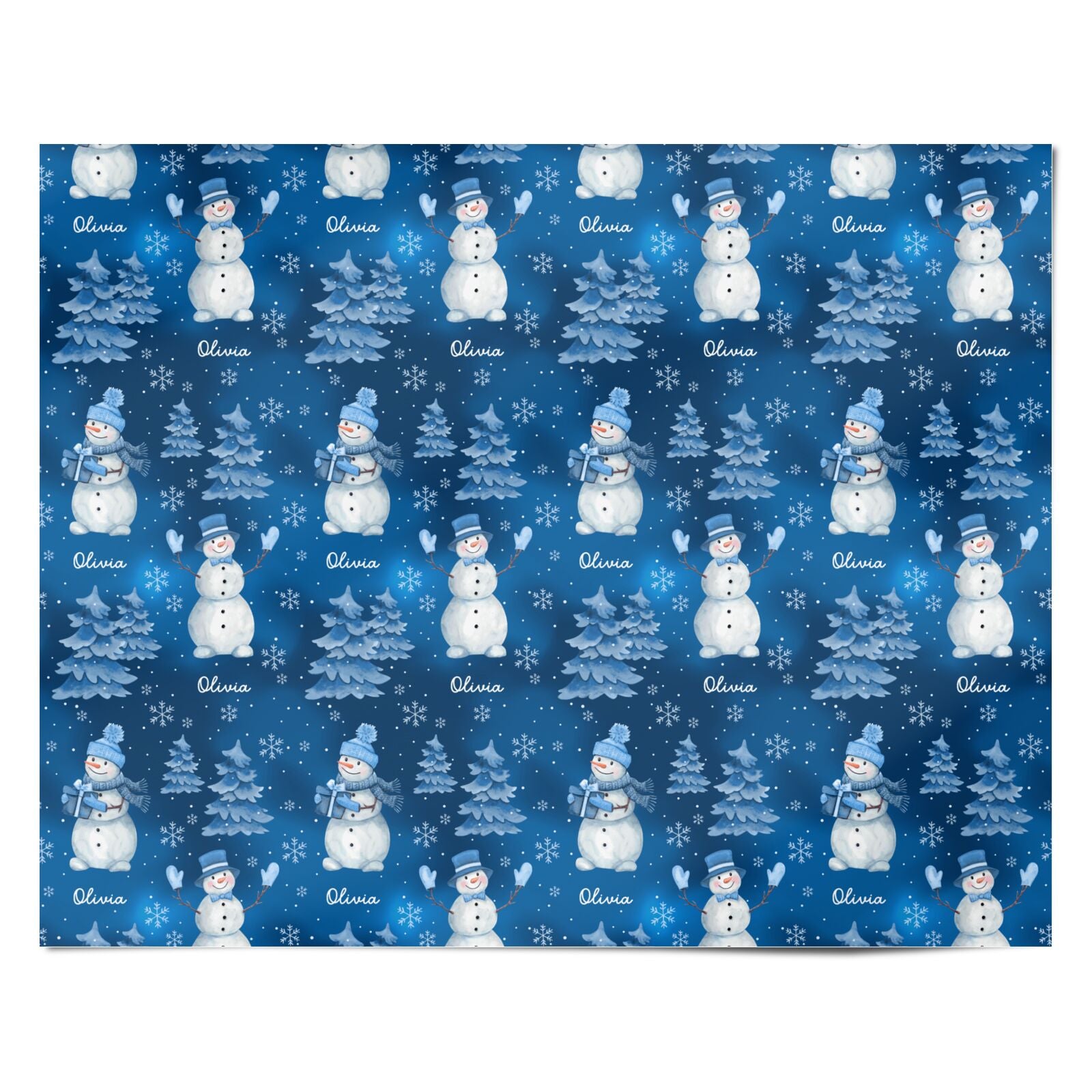 Festive Personalised Snowman Personalised Wrapping Paper Alternative