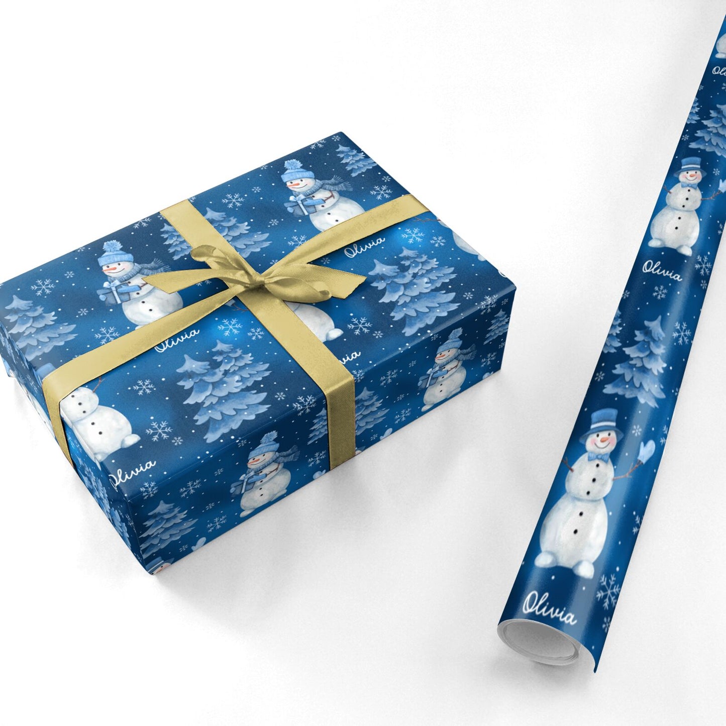 Festive Personalised Snowman Personalised Wrapping Paper