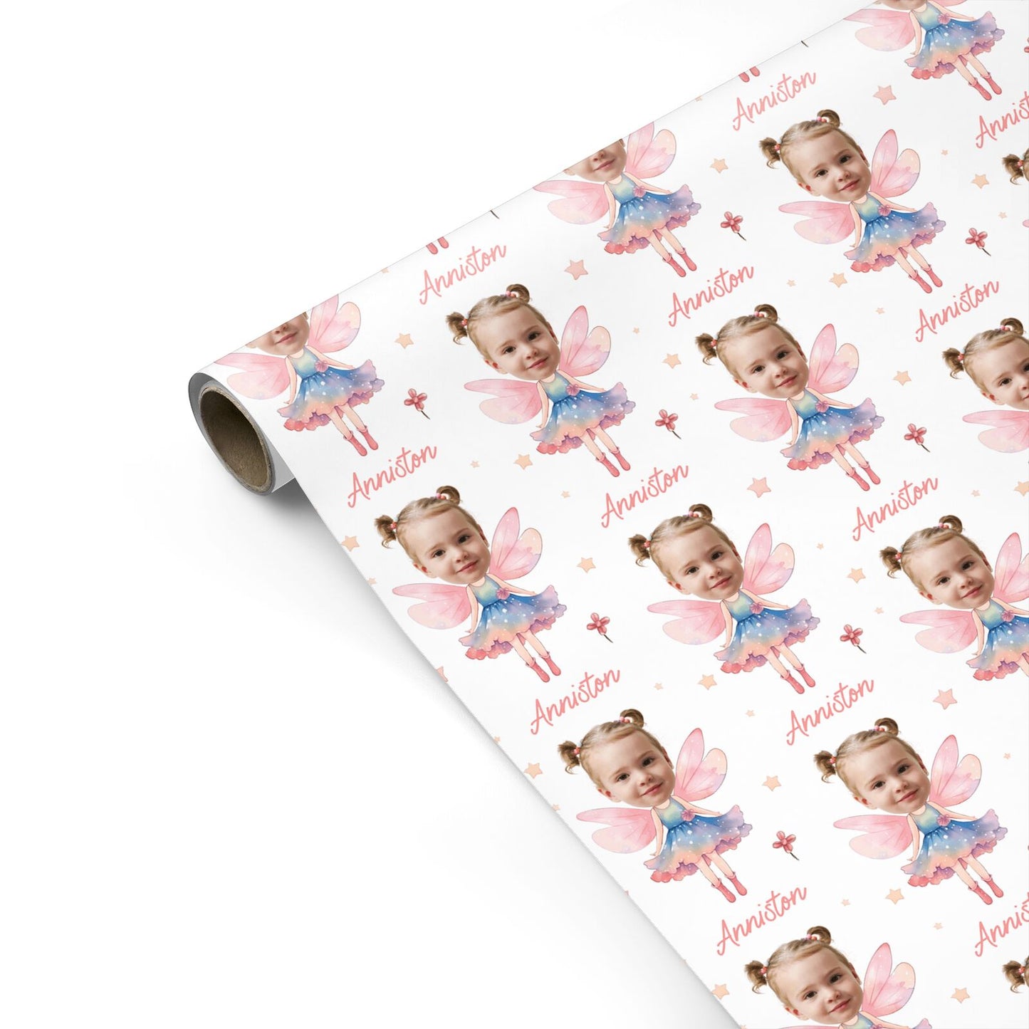 Girls Personalised Photo Fairy Personalised Gift Wrap