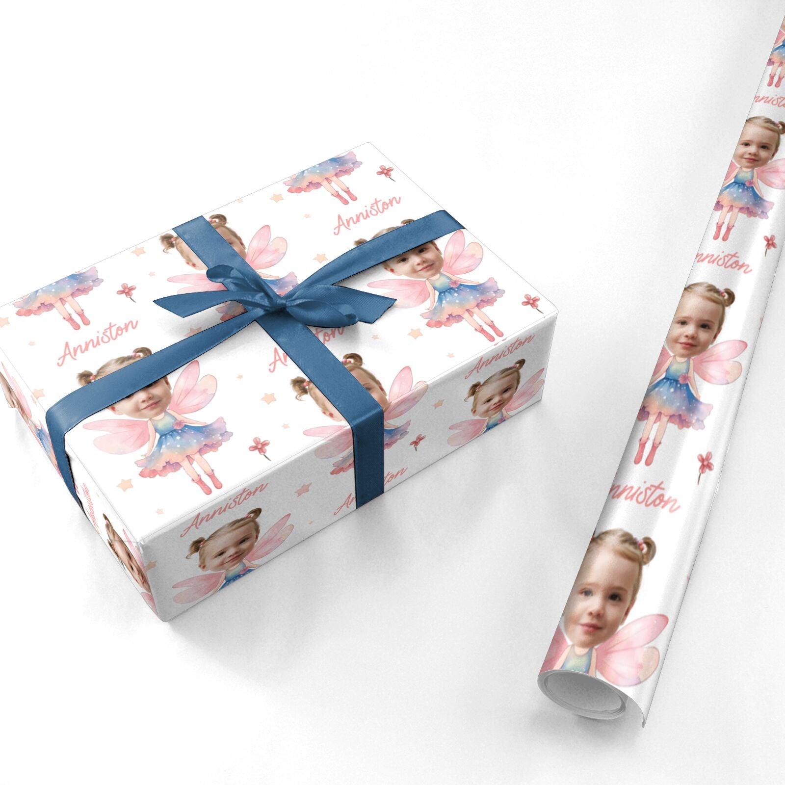 Girls Personalised Photo Fairy Personalised Wrapping Paper