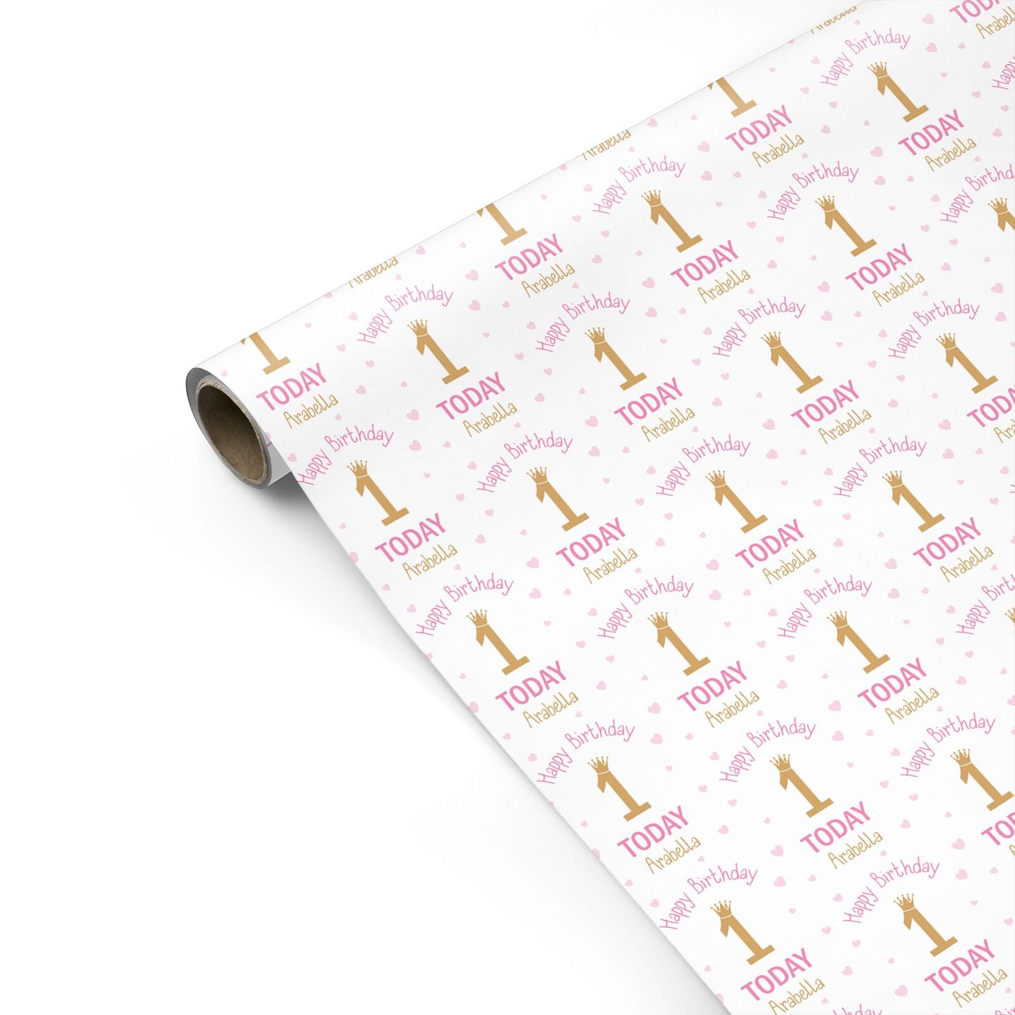 Girls Pink Personalised Birthday Personalised Gift Wrap