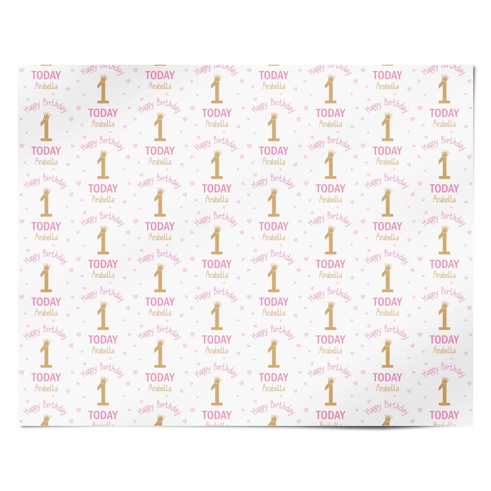 Girls Pink Personalised Birthday Personalised Wrapping Paper Alternative