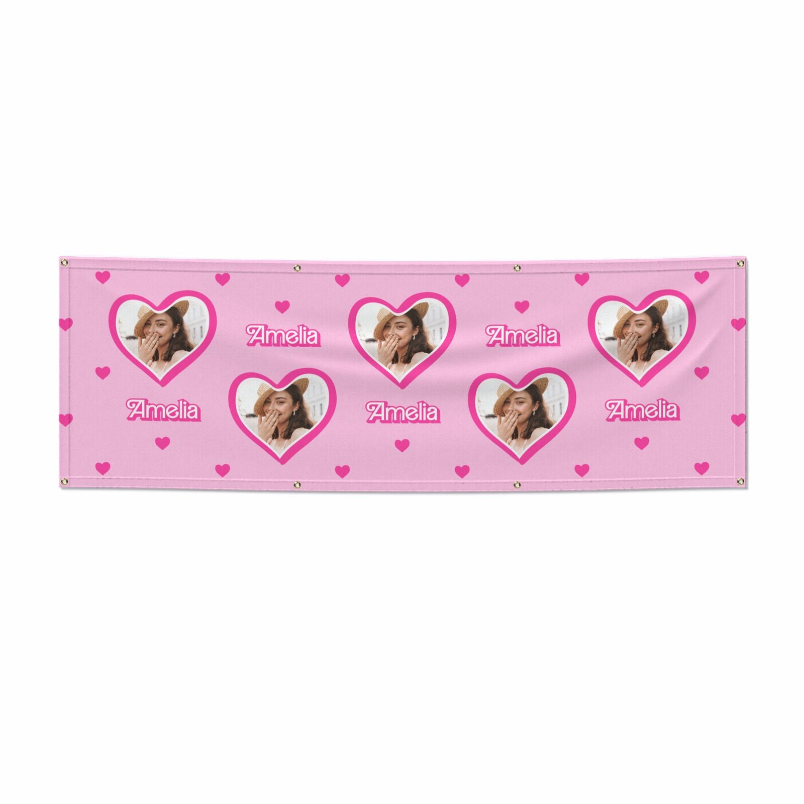 Girls Prink Photo Birthday 6x2 Vinly Banner with Grommets