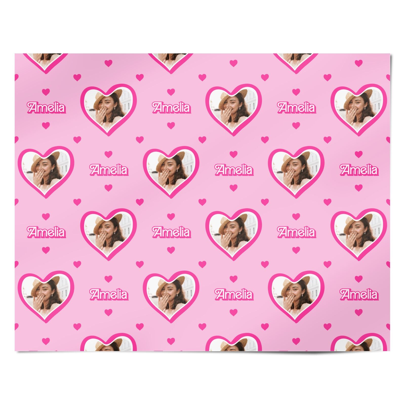 Girls Prink Photo Birthday Personalised Wrapping Paper Alternative