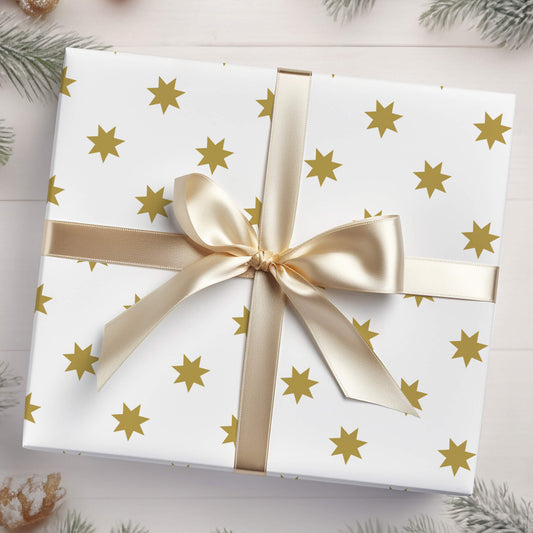 Gold Star Wrapping Paper