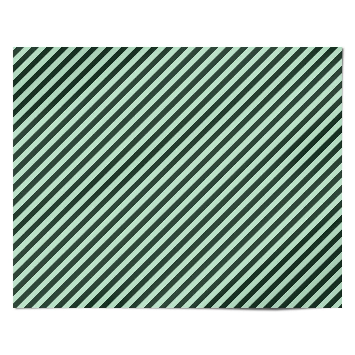 Green Candy Cane Stripe Personalised Wrapping Paper Alternative