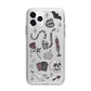 Halloween Spooky Stickers Apple iPhone 11 Pro Max in Silver with Bumper Case