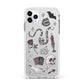 Halloween Spooky Stickers Apple iPhone 11 Pro Max in Silver with White Impact Case