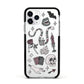 Halloween Spooky Stickers Apple iPhone 11 Pro in Silver with Black Impact Case