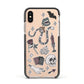 Halloween Spooky Stickers Apple iPhone Xs Impact Case Black Edge on Gold Phone