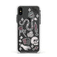 Halloween Spooky Stickers Apple iPhone Xs Impact Case White Edge on Black Phone