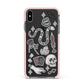 Halloween Spooky Stickers Apple iPhone Xs Max Impact Case Pink Edge on Black Phone