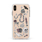 Halloween Spooky Stickers Apple iPhone Xs Max Impact Case White Edge on Gold Phone