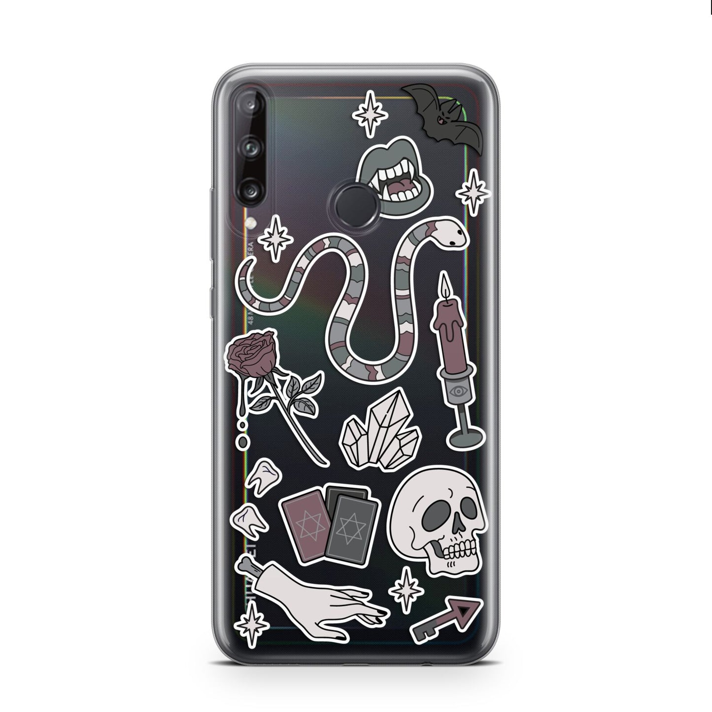 Halloween Spooky Stickers Huawei P40 Lite E Phone Case