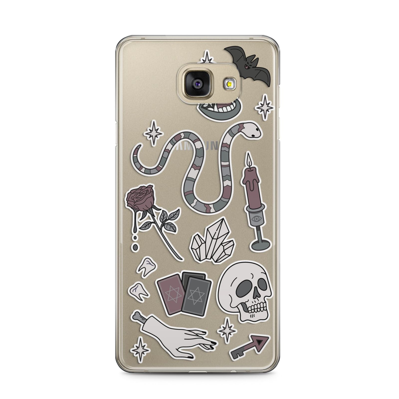 Halloween Spooky Stickers Samsung Galaxy A5 2016 Case on gold phone