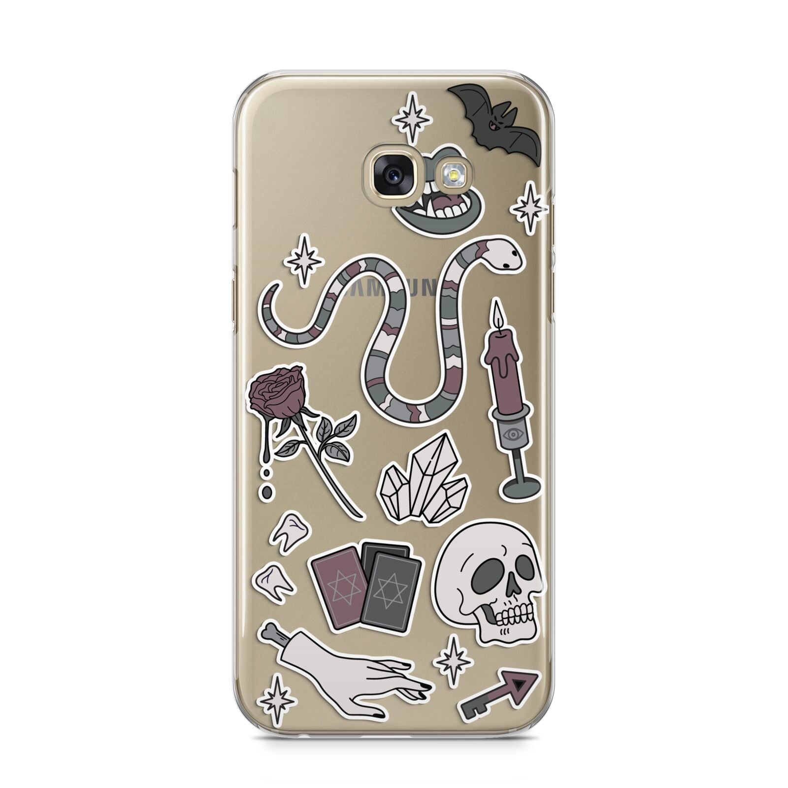 Halloween Spooky Stickers Samsung Galaxy A5 2017 Case on gold phone