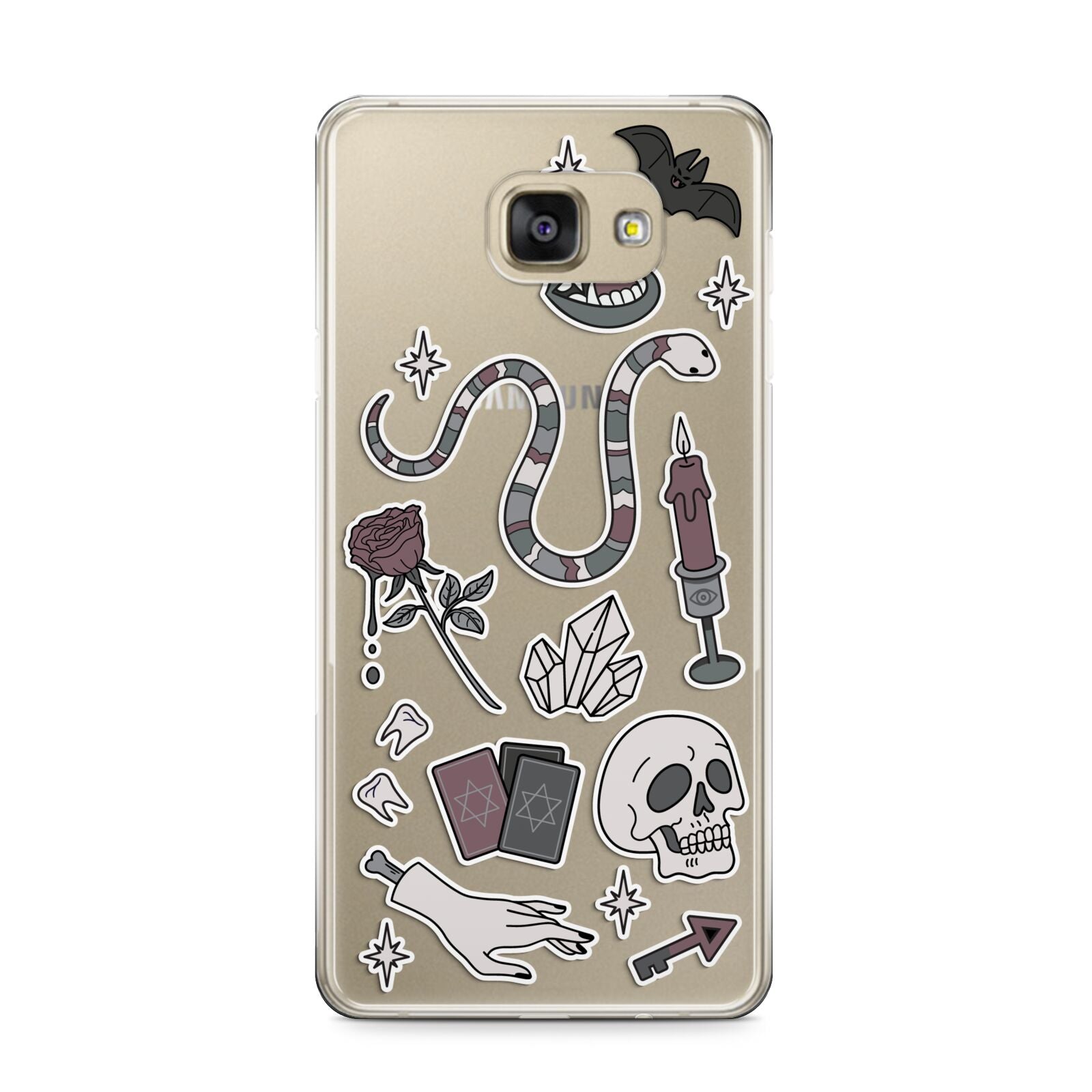 Halloween Spooky Stickers Samsung Galaxy A9 2016 Case on gold phone