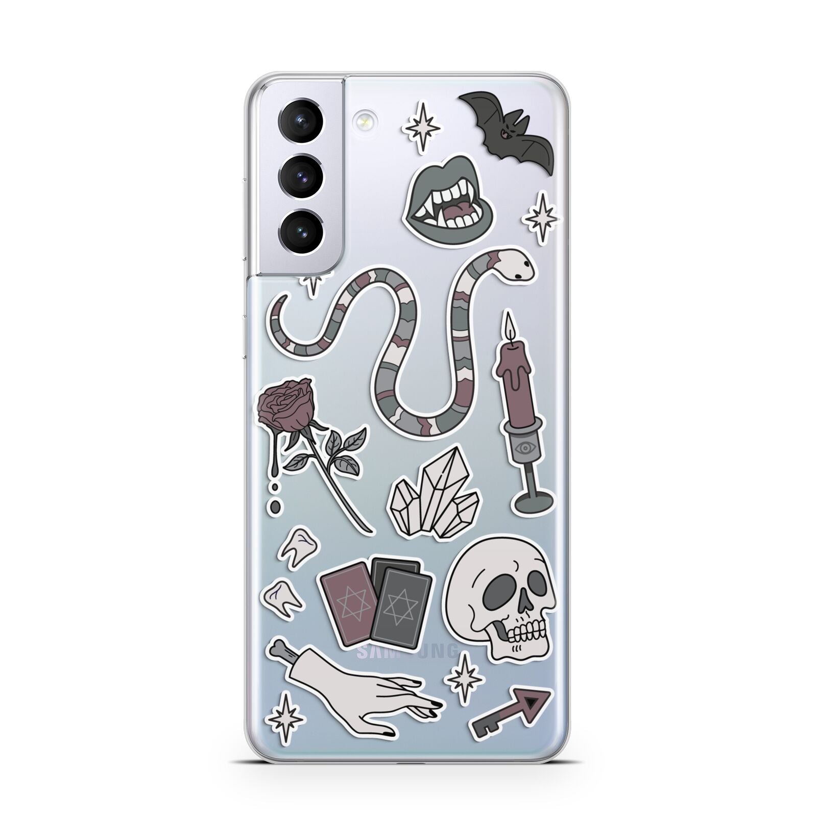 Halloween Spooky Stickers Samsung S21 Plus Phone Case