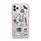 Halloween Spooky Stickers iPhone 11 Pro Max Impact Pink Edge Case