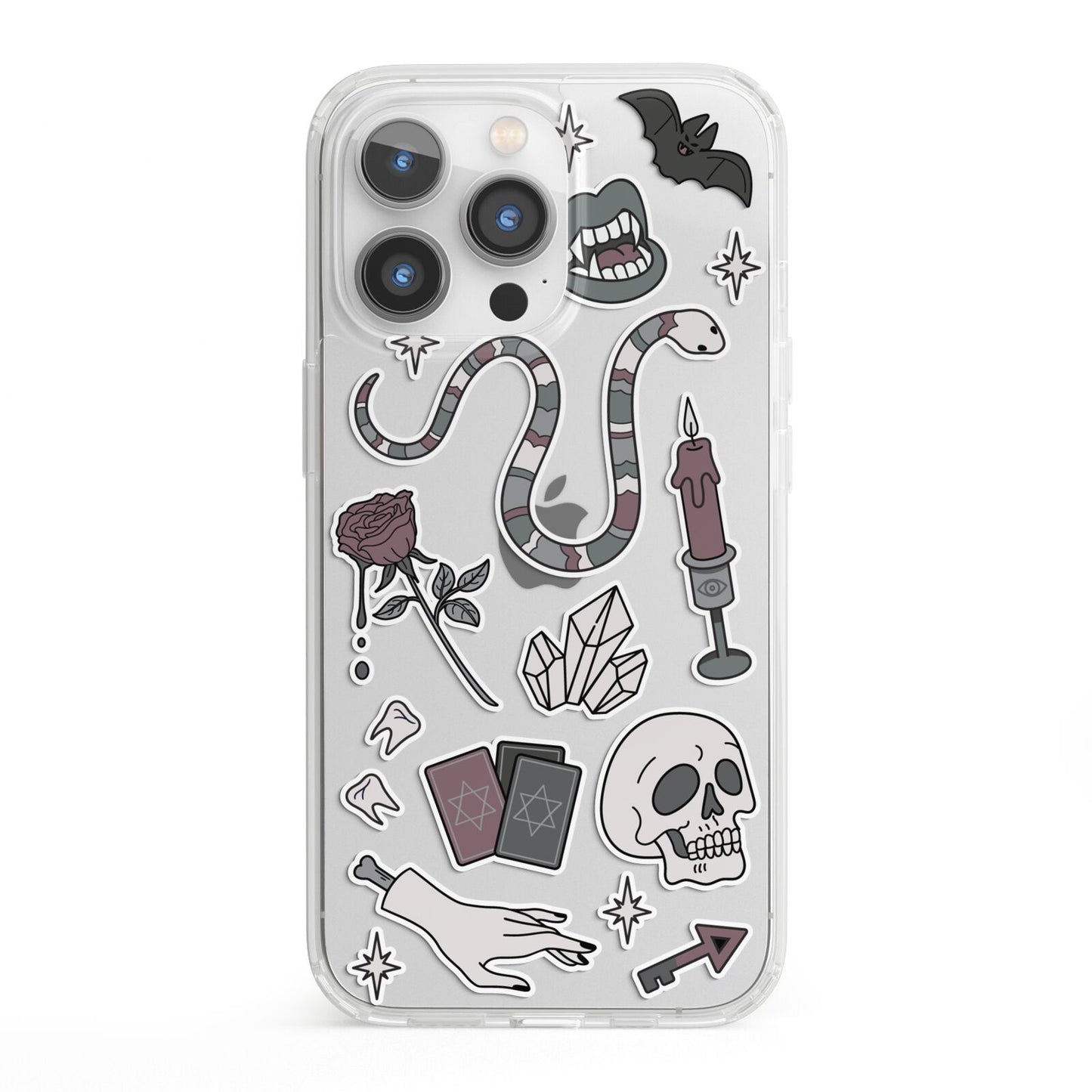 Halloween Spooky Stickers iPhone 13 Pro Clear Bumper Case