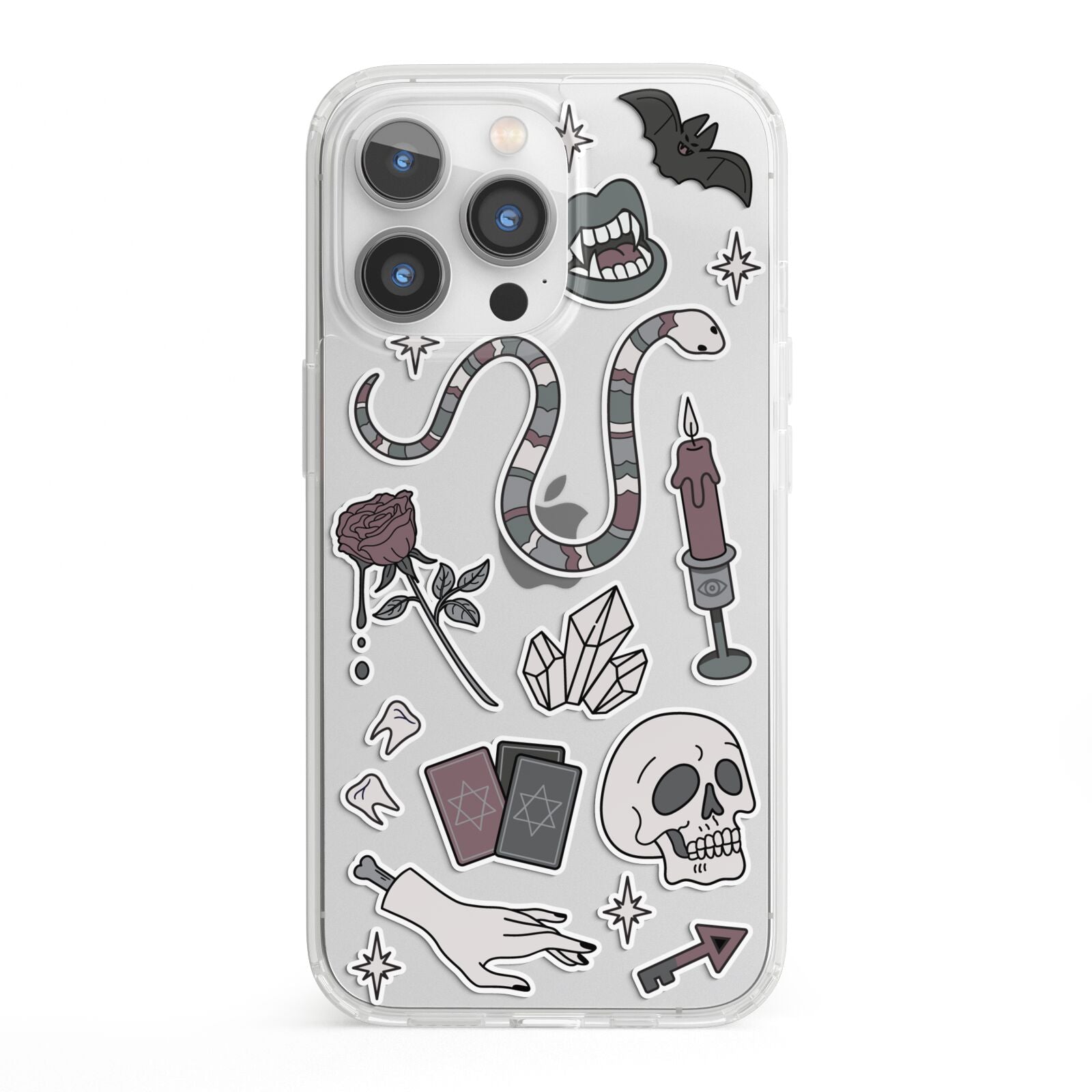 Halloween Spooky Stickers iPhone 13 Pro Clear Bumper Case