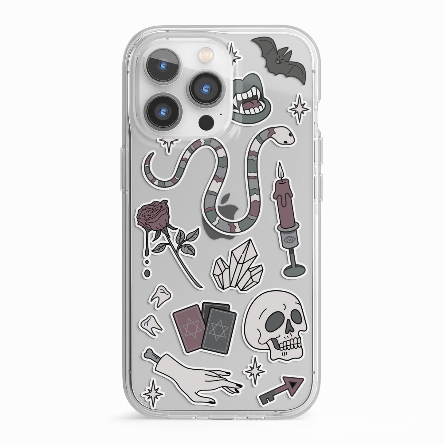 Halloween Spooky Stickers iPhone 13 Pro TPU Impact Case with White Edges