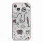 Halloween Spooky Stickers iPhone 13 TPU Impact Case with Pink Edges