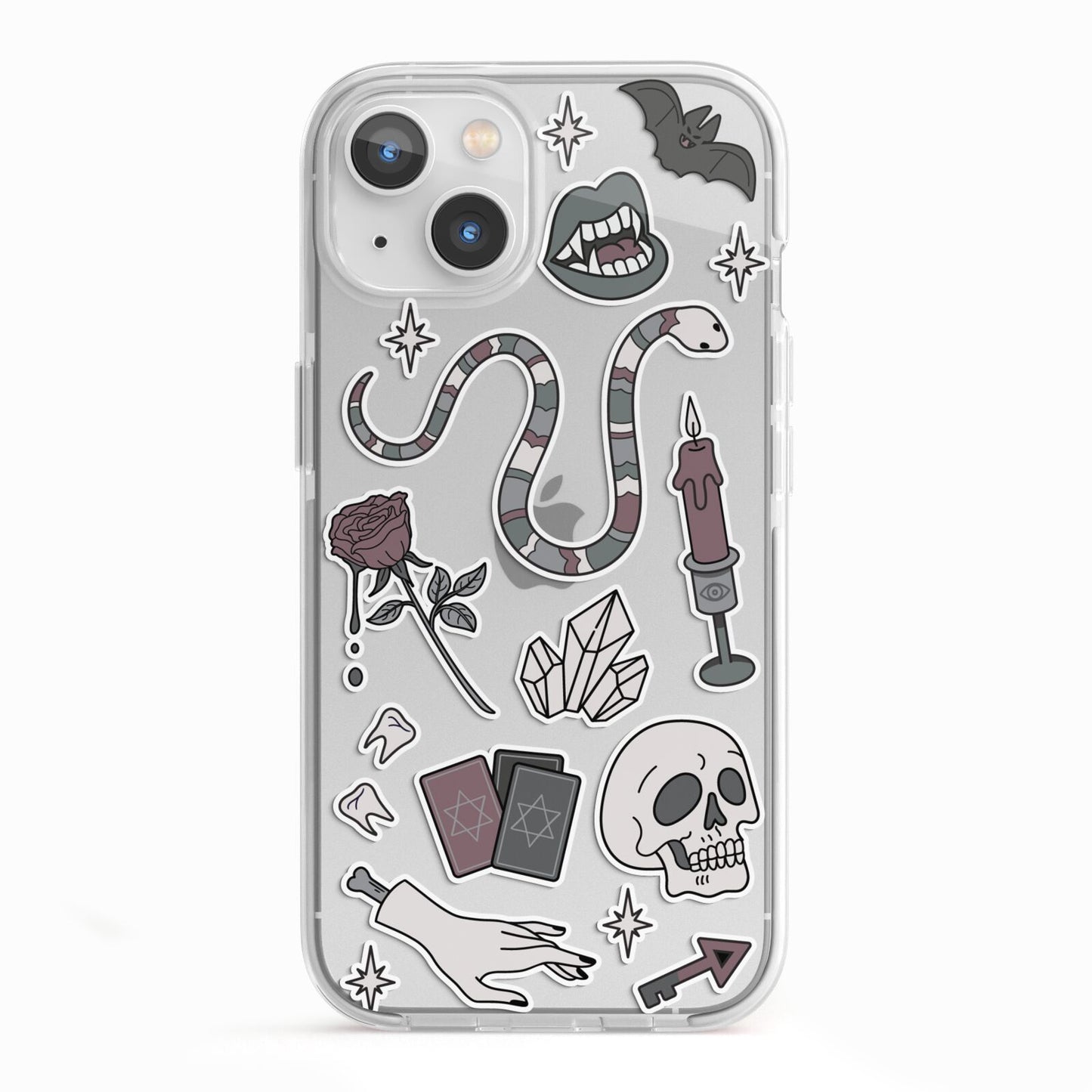 Halloween Spooky Stickers iPhone 13 TPU Impact Case with White Edges