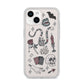 Halloween Spooky Stickers iPhone 14 Clear Tough Case Starlight