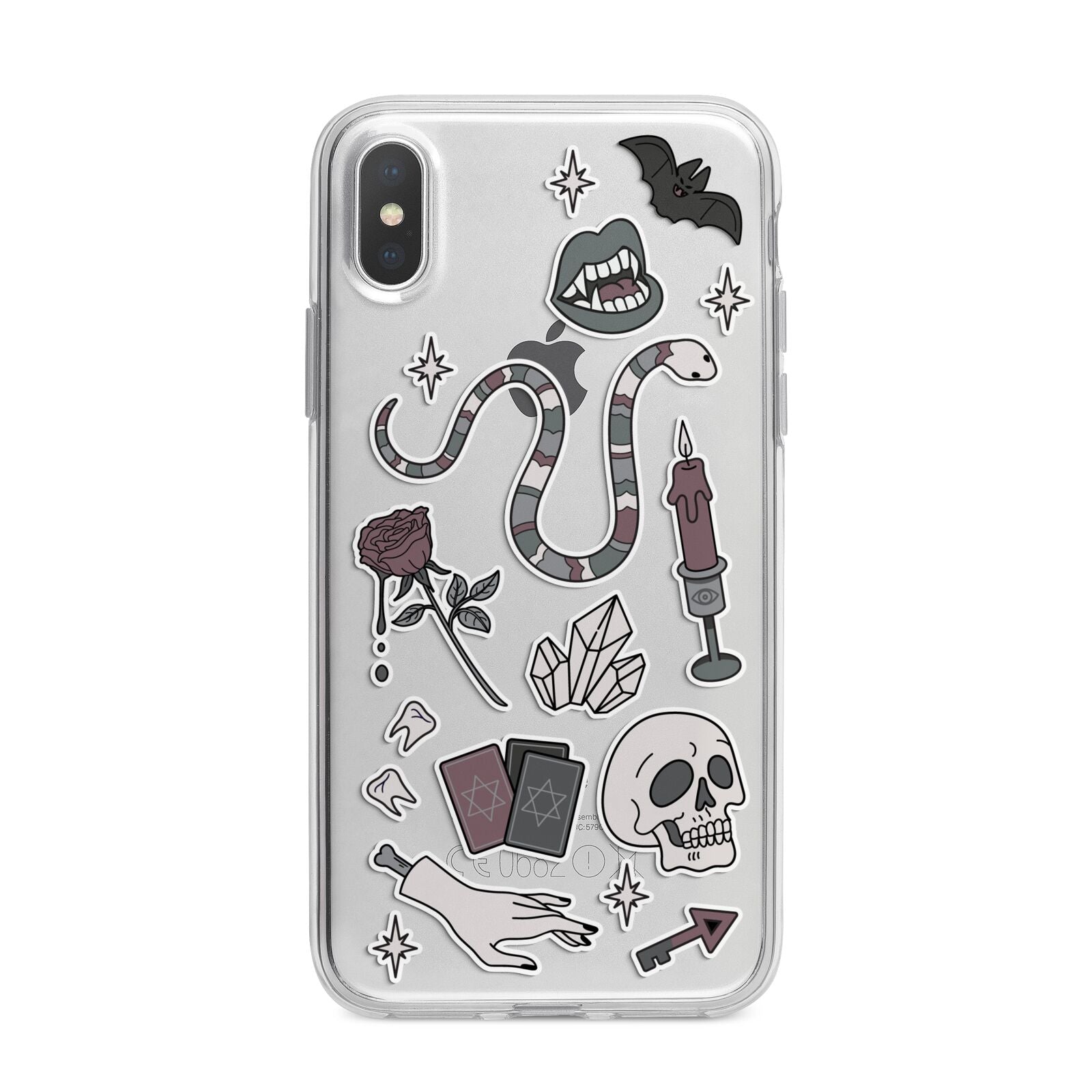 Halloween Spooky Stickers iPhone X Bumper Case on Silver iPhone Alternative Image 1