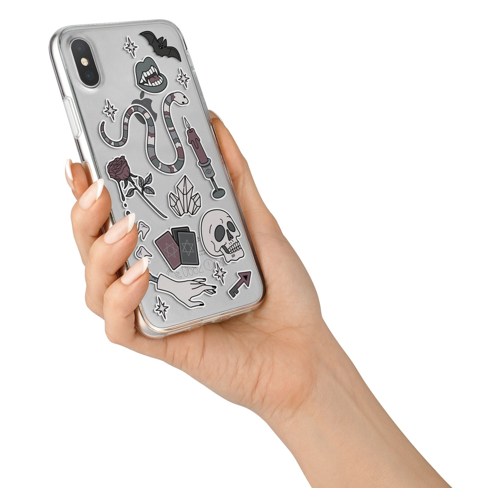 Halloween Spooky Stickers iPhone X Bumper Case on Silver iPhone Alternative Image 2