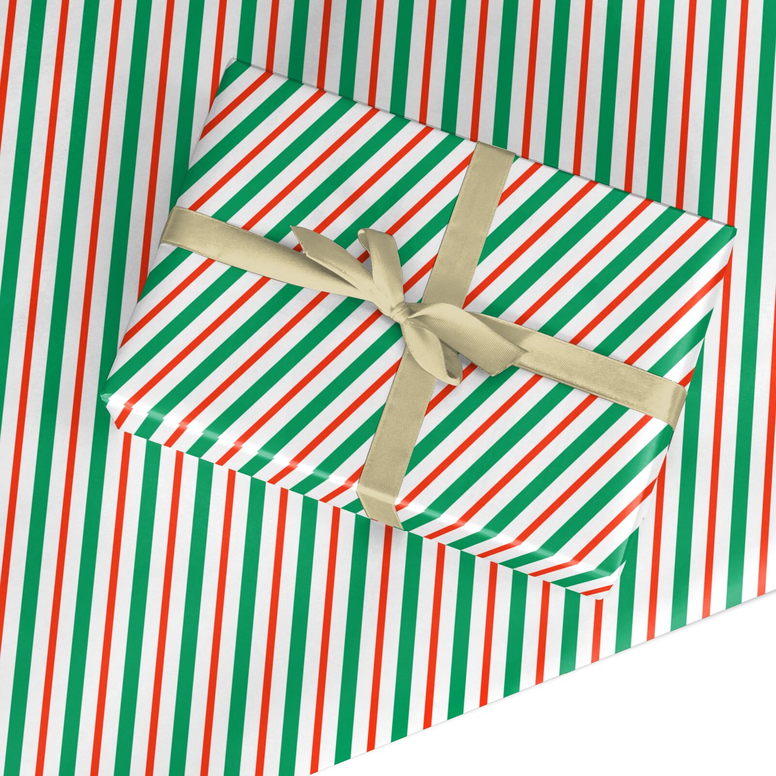 Holiday Cheer Striped Candy Cane Custom Wrapping Paper