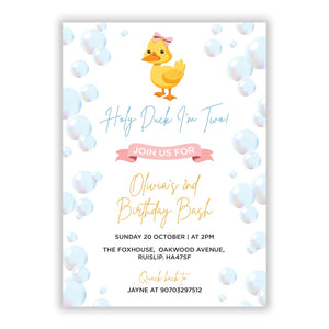 Holy Duck Personalised Baby Birthday Greetings Card