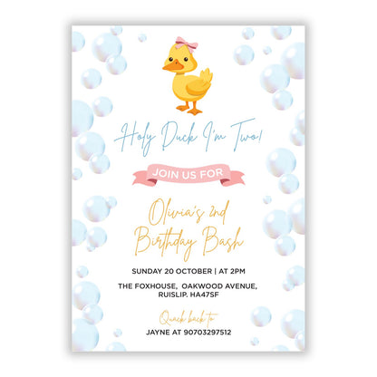 Holy Duck Personalised Baby Birthday A5 Flat Greetings Card