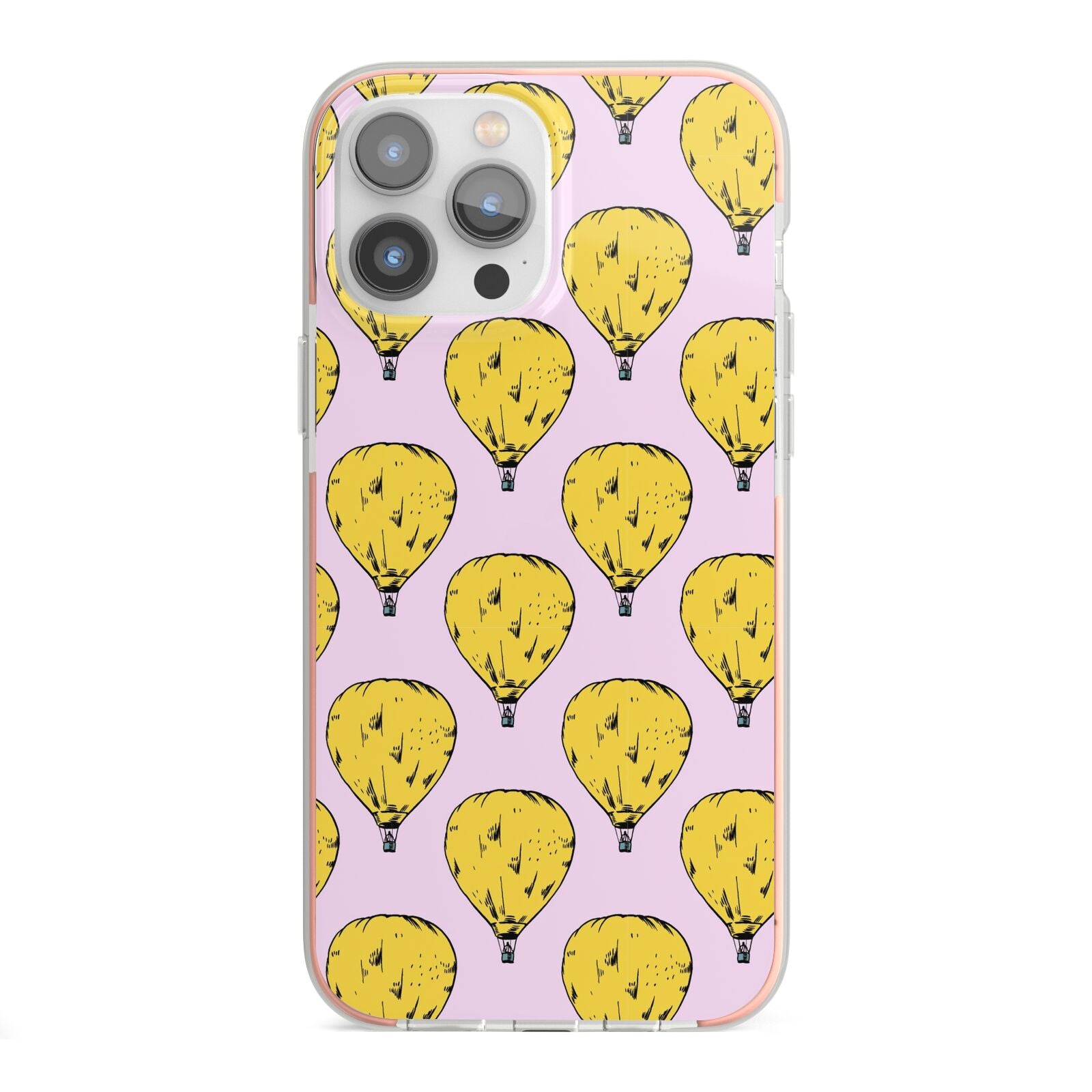 Hot Air Balloon iPhone 13 Pro Max TPU Impact Case with Pink Edges