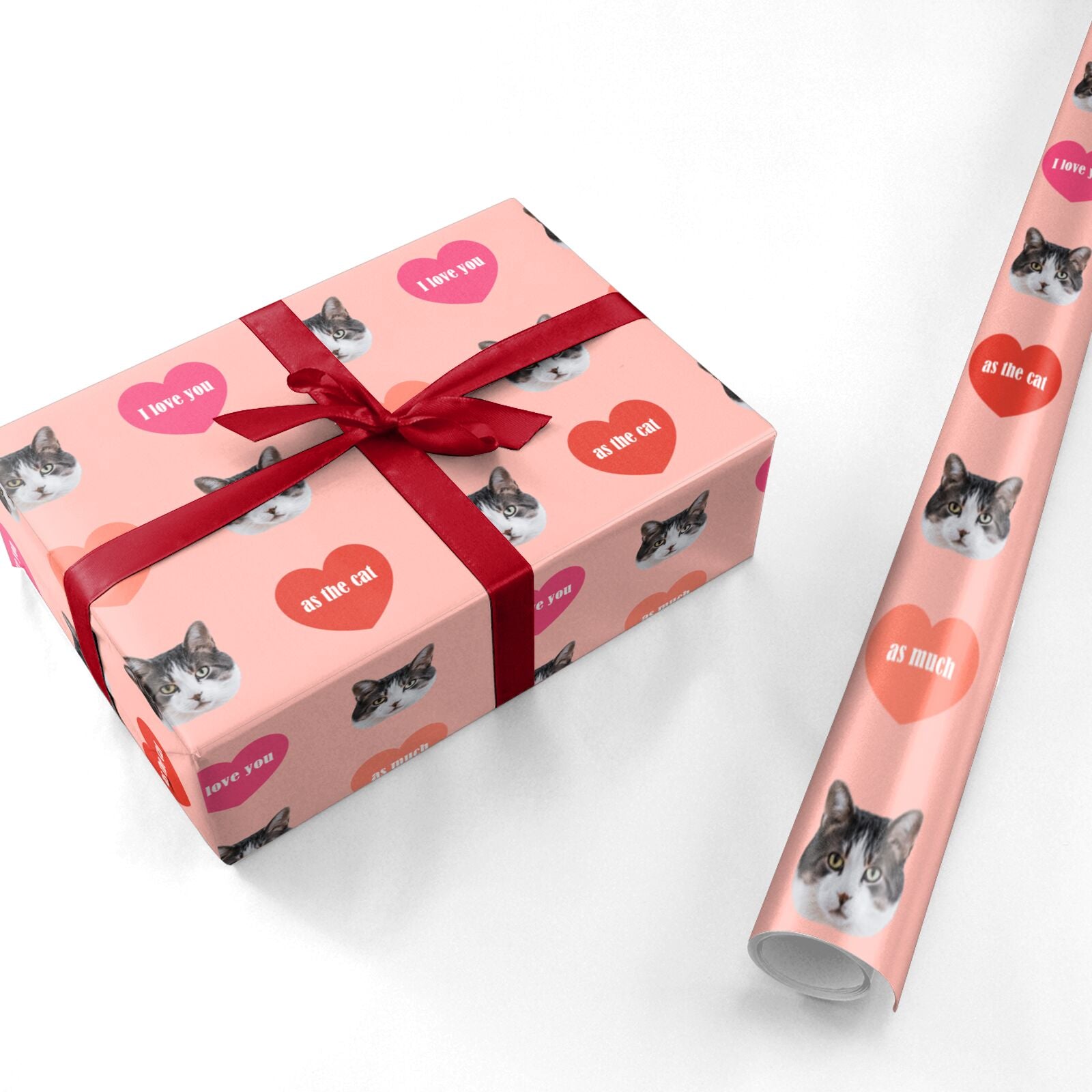 I Love You As Much As The Cat Personalised Wrapping Paper