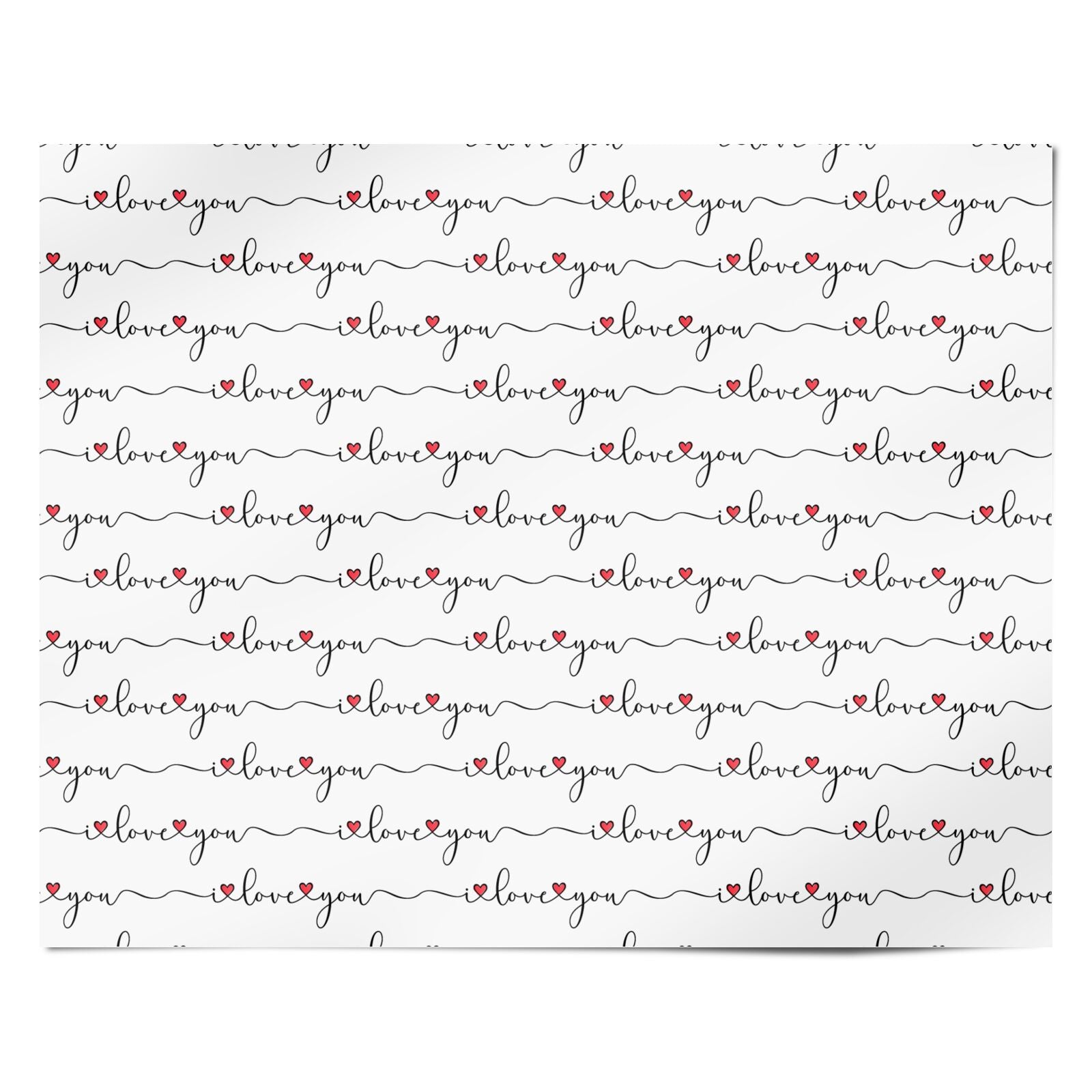 I Love You Handwritten Personalised Wrapping Paper Alternative