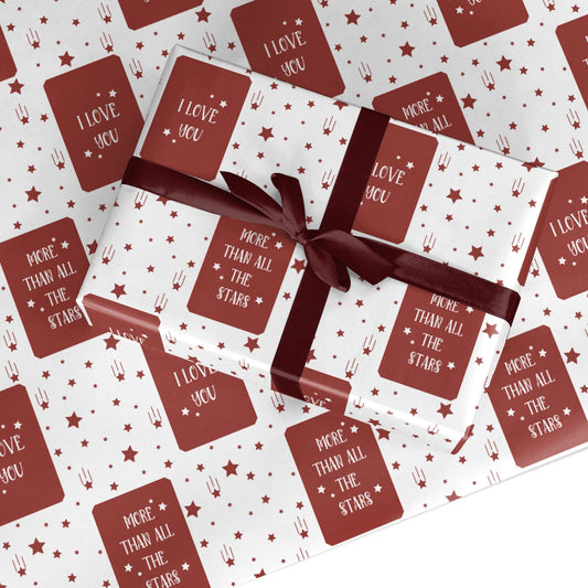 I Love You More Than All The Stars Valentines Custom Wrapping Paper