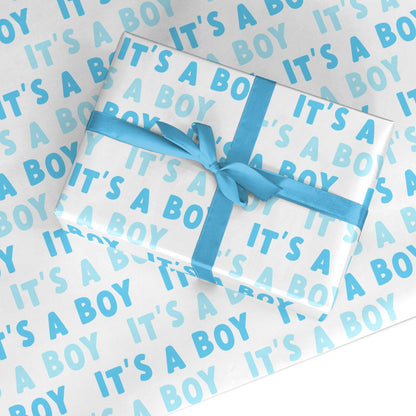 Its a Boy Baby Shower Custom Wrapping Paper