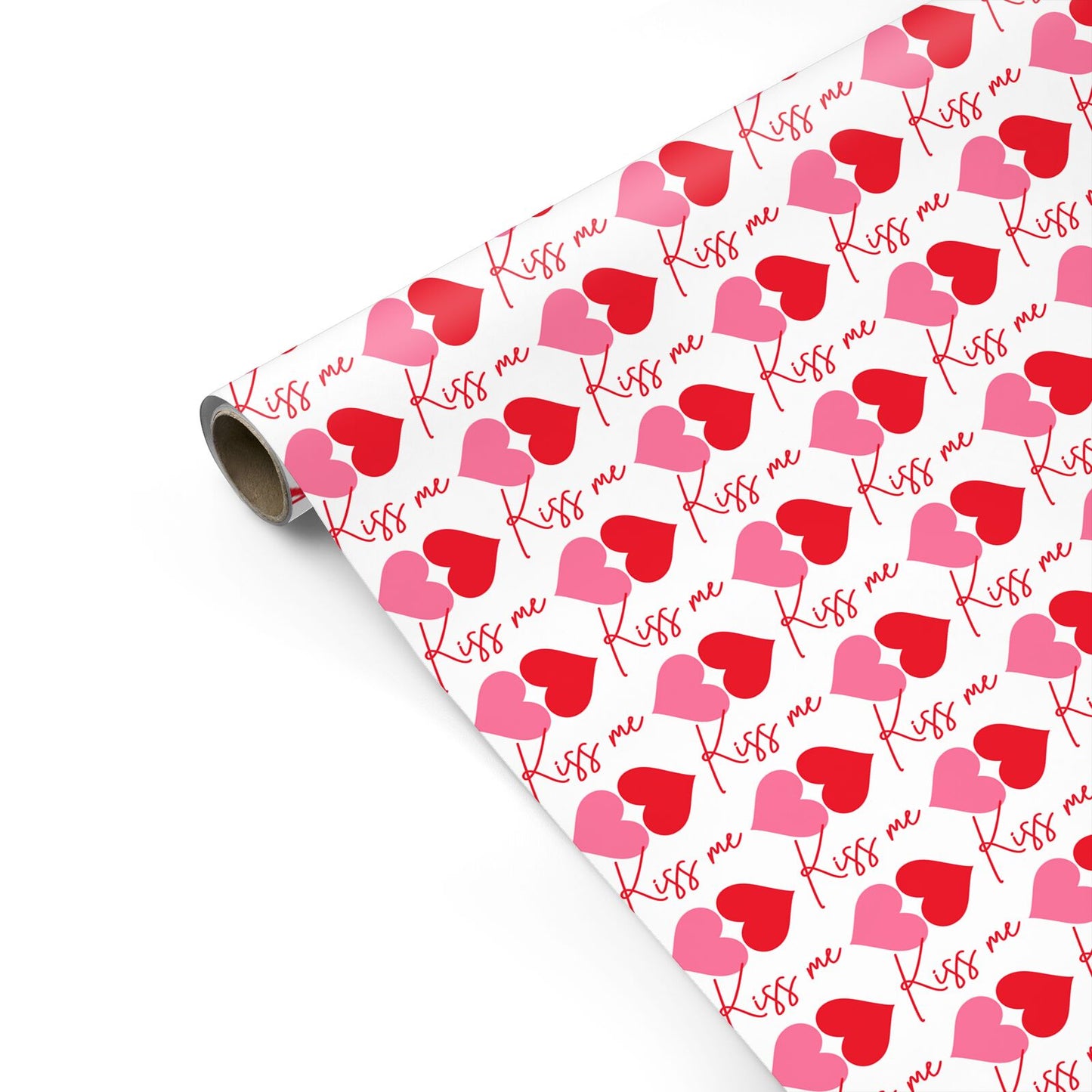 Kiss Me Love Heart Valentines Day Personalised Gift Wrap