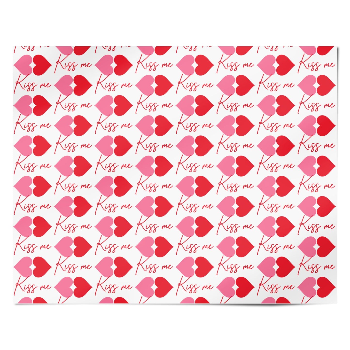 Kiss Me Love Heart Valentines Day Personalised Wrapping Paper Alternative