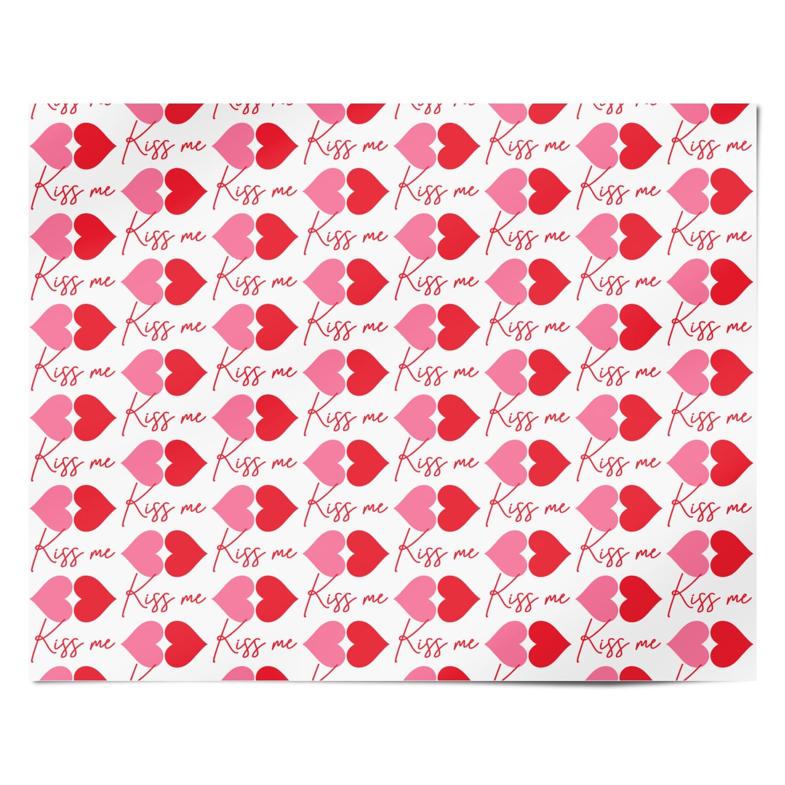 Kiss Me Love Heart Valentines Day Personalised Wrapping Paper Alternative