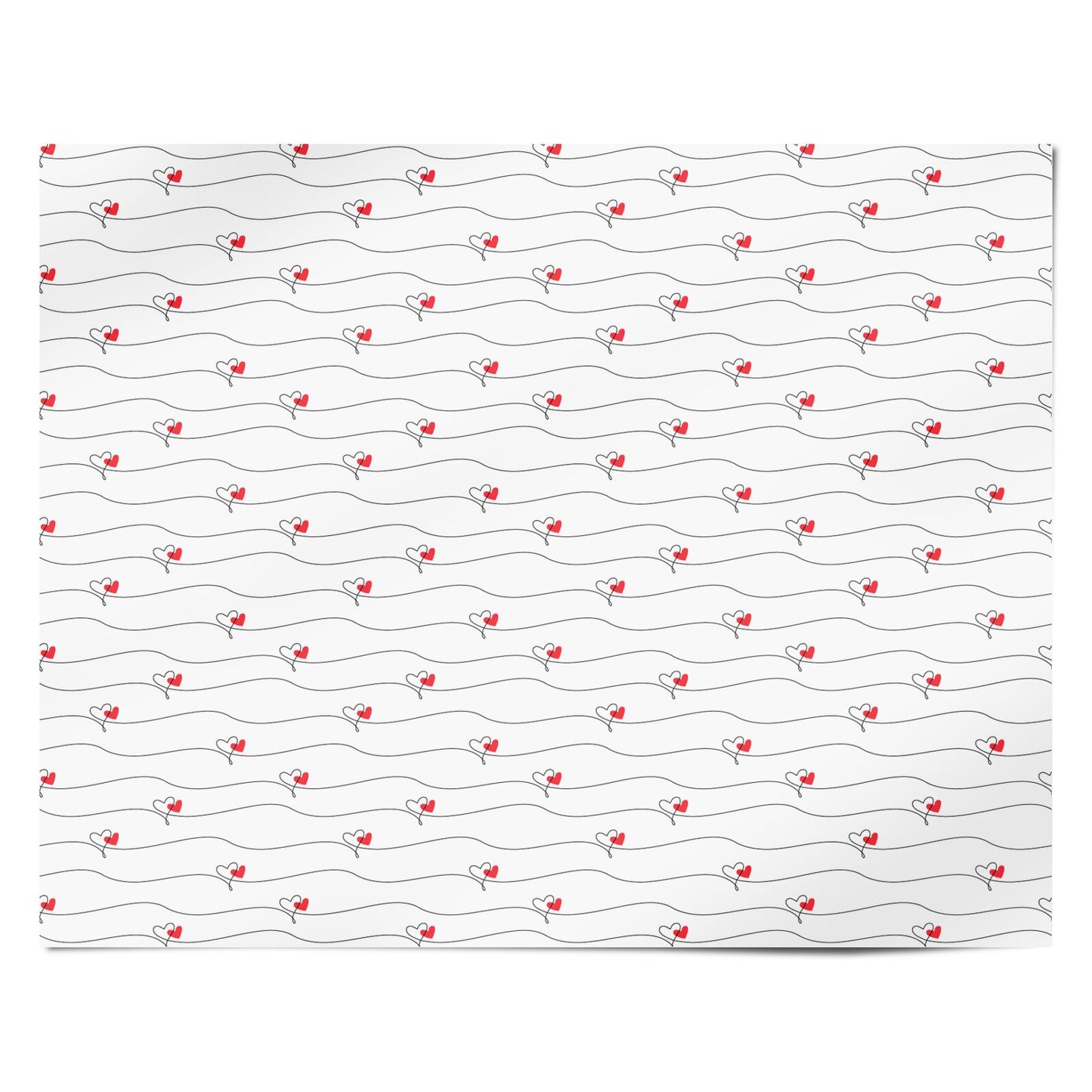 Love Heart Line Art Personalised Wrapping Paper Alternative