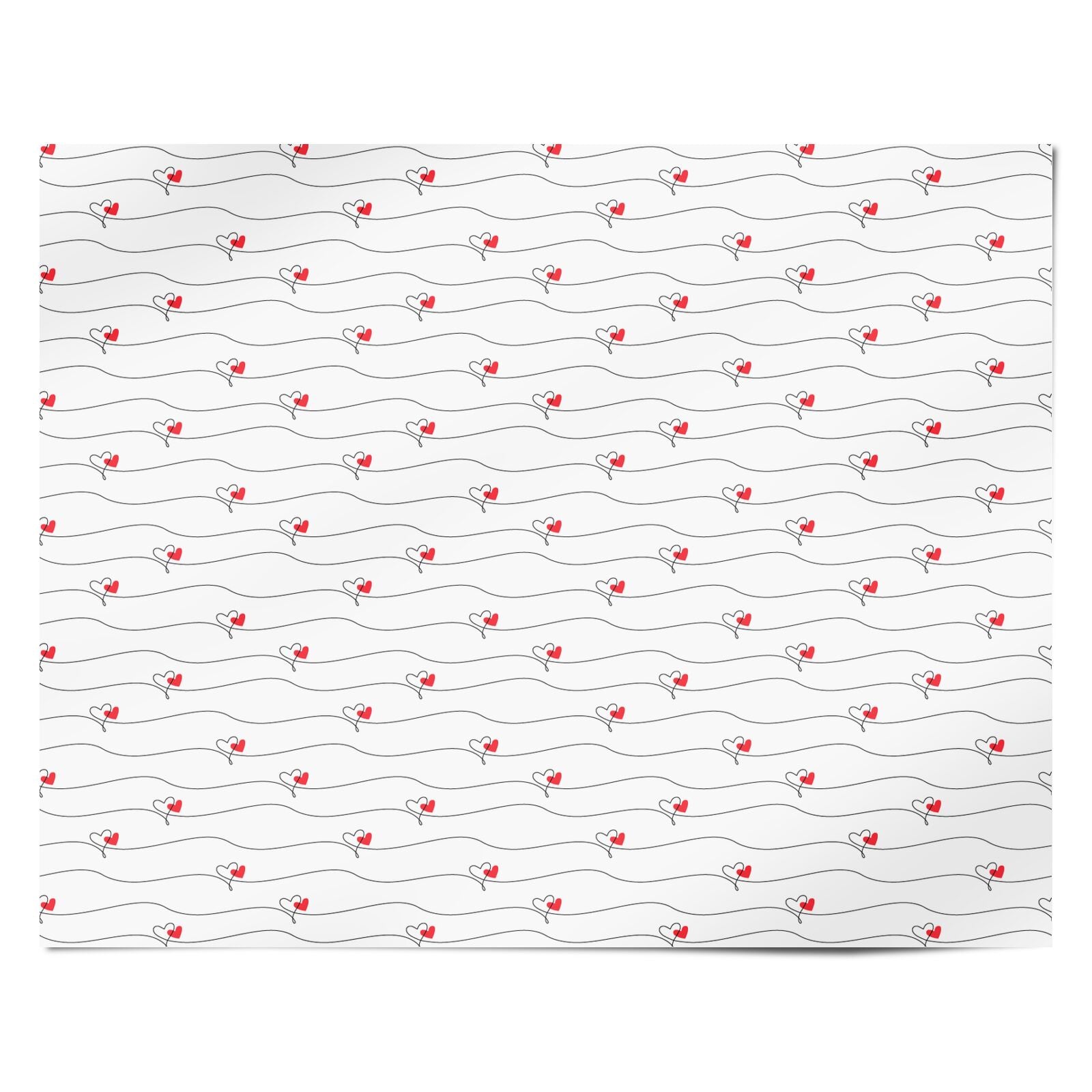 Love Heart Line Art Personalised Wrapping Paper Alternative