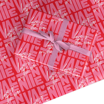 Love Is In The Air Valentines Custom Wrapping Paper